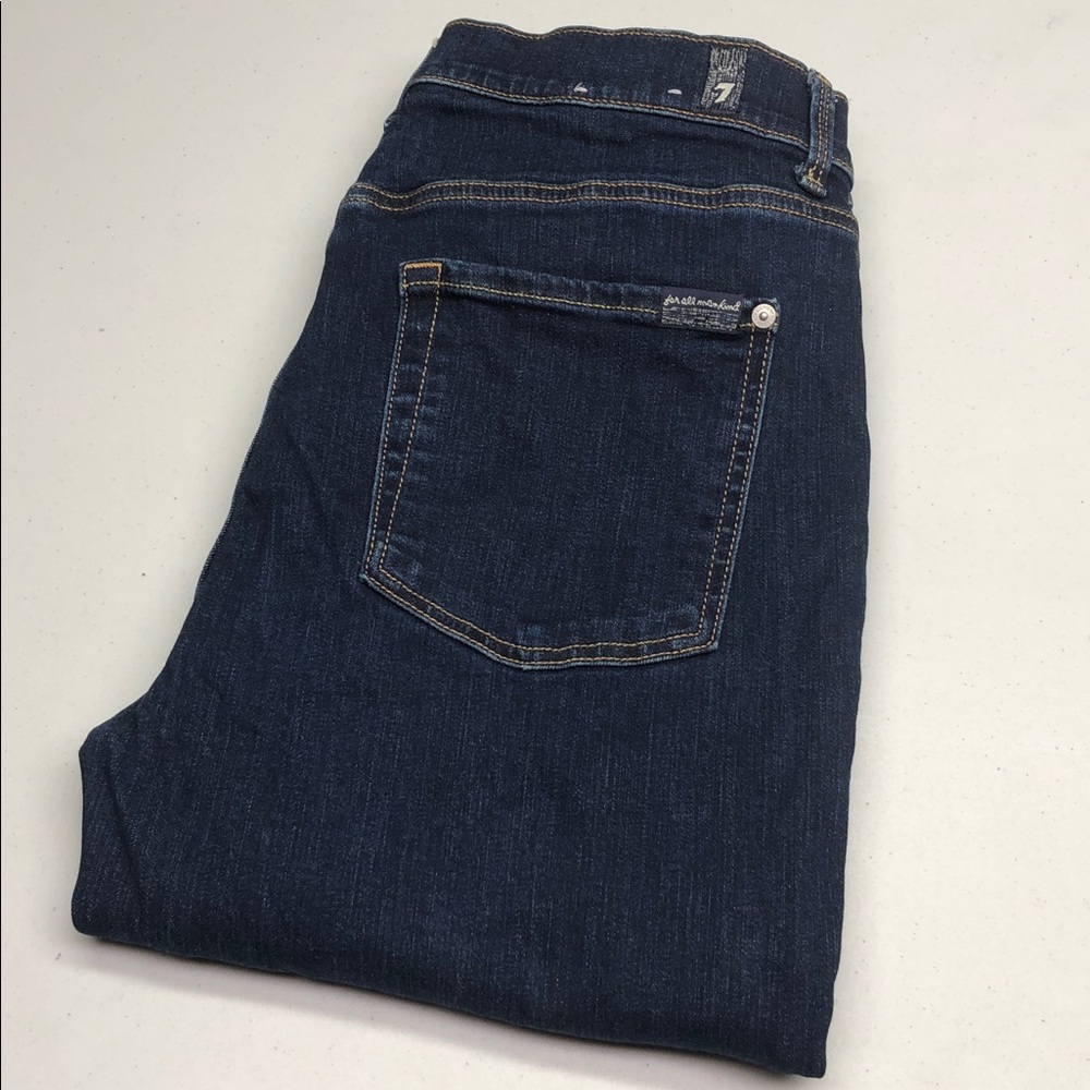 LIKE NEW 7 for ALL MANKIND HIGH WAIST ANKLE SKINNY JEANS  31x27 ⭐️